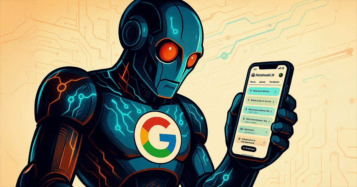 Roboter nutzt NotebookLM